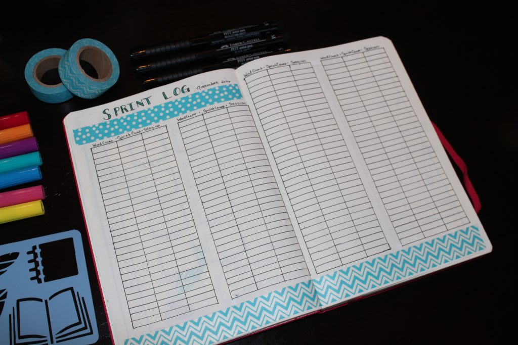 Bullet Journal Writing Sprint Tracker